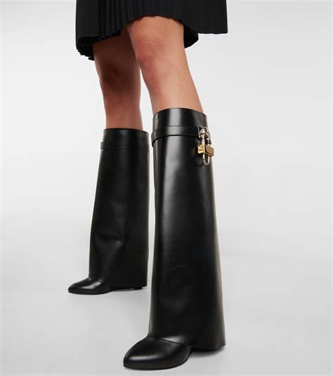 givenchy leather knee-high sheath boots replica|givenchy shark ankle boots.